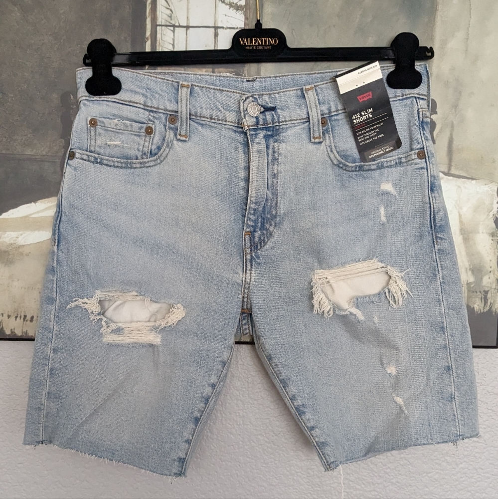LEVI STRAUSS & CO PREMIUM SAN FRANCISCO CAL 412 SLIM JEAN SHORTS SIZE 30 NWT ❤️